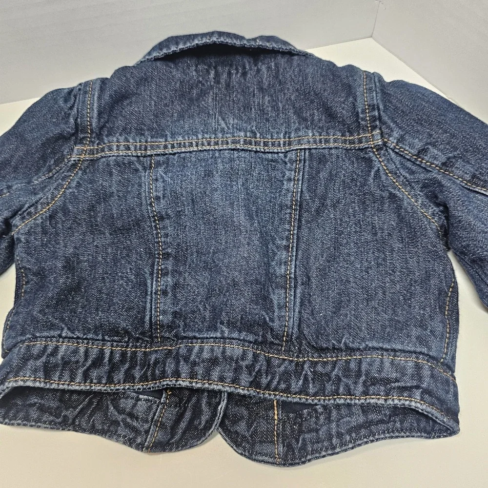 Baby Gap Denim Jacket‎ 12 18 Months Polka Dot Lined Jean Coat